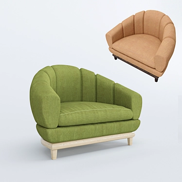 Cozy B&B Single Sofa: Real Scale, Corona Render 3D model image 1 