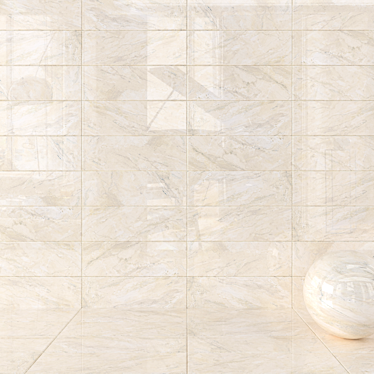 Bergama Cream Wall Tiles: Multi-Texture, High-Definition 3D model image 1 