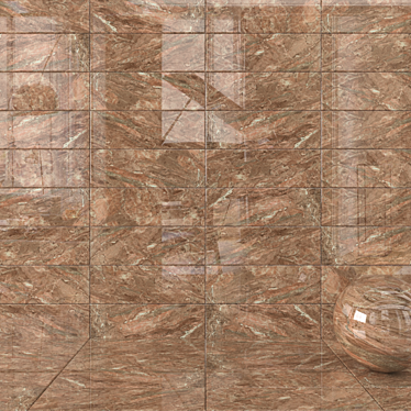 Bergama Brown Wall Tiles - Textured HD 3D Set 3D model image 1 