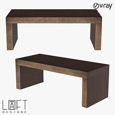 LoftDesign 60413 Table - Wood and Metal, 215x90x78 cm 3D model image 1 