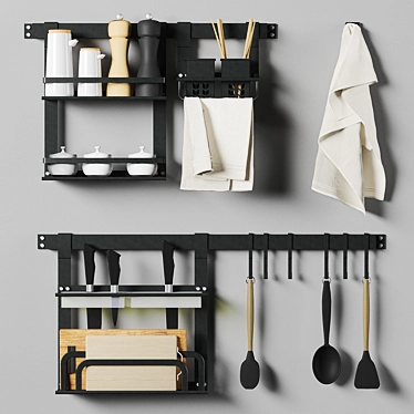 Stylish Kitchen Organizer Set 3D model image 1 