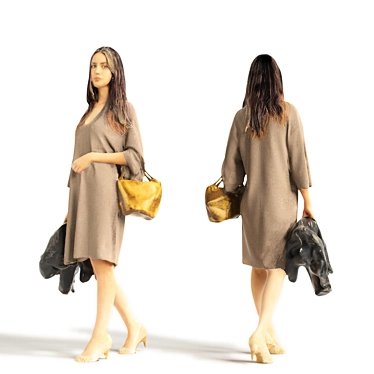 Realistic 3D Scanned Woman - 3 Color Variations 3D model image 1 