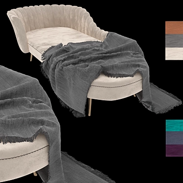 Luxury Velvet Chaise Lounge 3D model image 1 