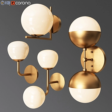 Copper Bra Duos Wall Sconce 3D model image 1 