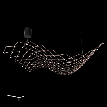 Manta Wave Pendant: Customizable Lighting 3D model image 1 