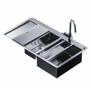 Sleek Stainless Steel Sink: Blanco Claron 3D model image 1 