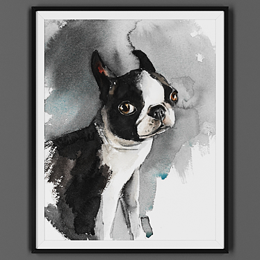 Black Framed Art Print 3D model image 1 