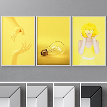 Dynamic Trio: 4 Frame Colors 3D model image 1 