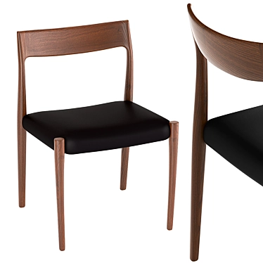 Scandinavian Moller Model 77 Chair 3D model image 1 