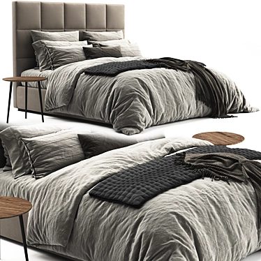 Elegant Meridiani Bardo Bed: Luxurious Design & Superior Comfort 3D model image 1 