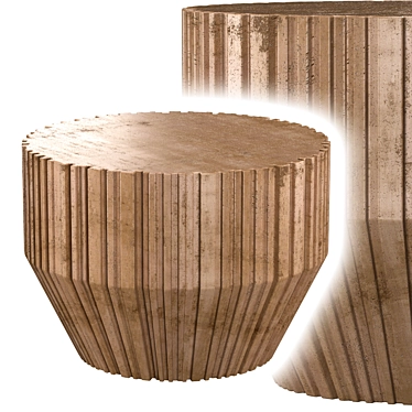 Rustic Concrete Side Table 3D model image 1 