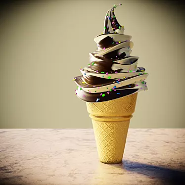 Delicious Frozen Treat: Ice Cream 3D model image 1 