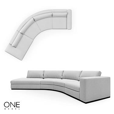 OM RENE 5: Stylish Wooden Sofa 3D model image 1 