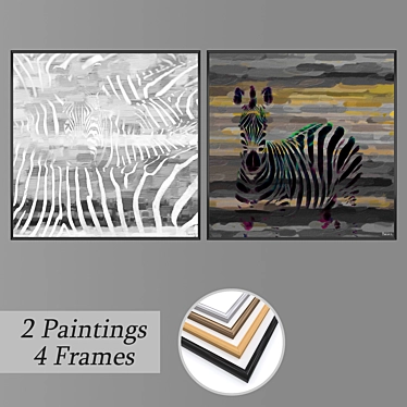 Modern Art Set with Multiple Frames 3D model image 1 