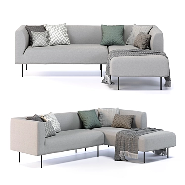 Modern JYSK KARE Sofa: Stylish & Spacious 3D model image 1 