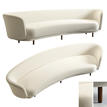 Dandy 4-Seater Sofa: Modern Elegance 3D model image 1 