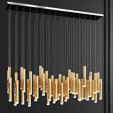 Elegant Harmony: Brass 45-Light Chandelier 3D model image 1 