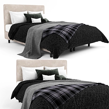 IKEA Dunvik Bed: Stylish and Comfortable 3D model image 1 