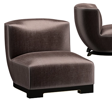 Velvet Vittoria Chair: Luxurious Bronze and Brass Design 3D model image 1 