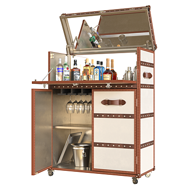 Luxury Mayfair Bar Cart 3D model image 1 