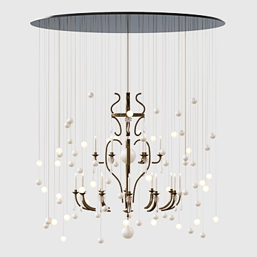 Merveilleux Black Alabaster Chandelier 3D model image 1 