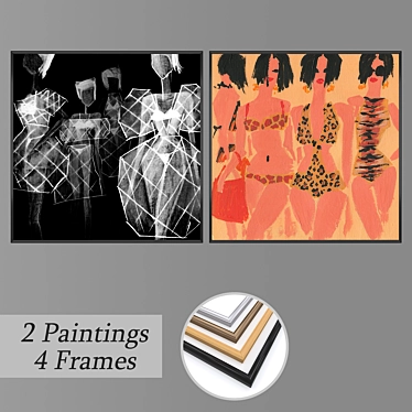 Elegant Wall Art Set 3D model image 1 