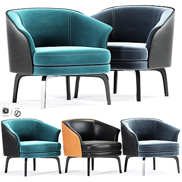 Elegant Nivola Armchair: Stunning Design 3D model image 1 