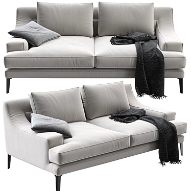 Elegant Megara 2-Seater Sofa 3D model image 1 