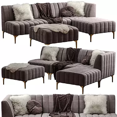 Luxurious Pottery Barn Avalon Sectional 3D model image 1 