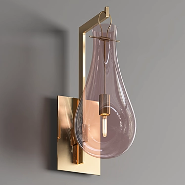 Elegant Murano Glass Wall Light 3D model image 1 