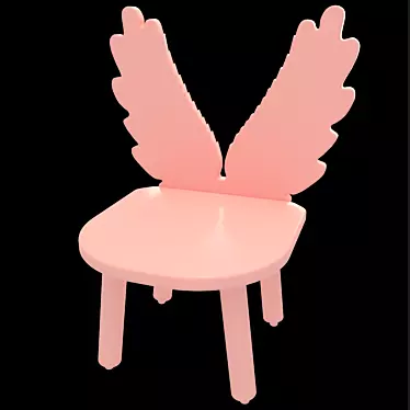 "Angel Wings" Kids Chair with Table 3D model image 1 