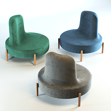 Jade Wood Fabric Sofa: Sleek Contemporary Design 3D model image 1 