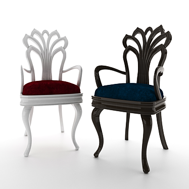 Elegant Carved Chair 3D model image 1 