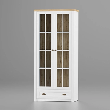 Modern White Oak Display Cabinet: MARKSKEL 2 Door 3D model image 1 