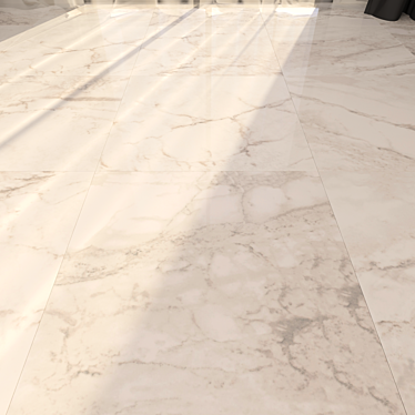 Elegant White Marble Floor 3D model image 1 