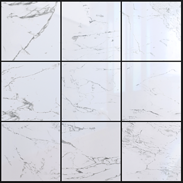 Flow White Marble Set: Multi-Textured, HD Textures 3D model image 1 