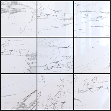 White Marble Flow: Multi-Texture Set 3D model image 1 
