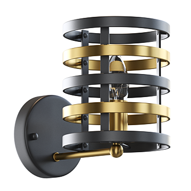 Modern Metal Ring Wall Lamp 3D model image 1 