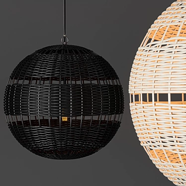 Montauk Rattan Pendant - Stylish and Versatile Lighting 3D model image 1 