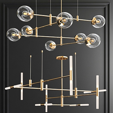 Contemporary Altona & Gap Chandelier 3D model image 1 