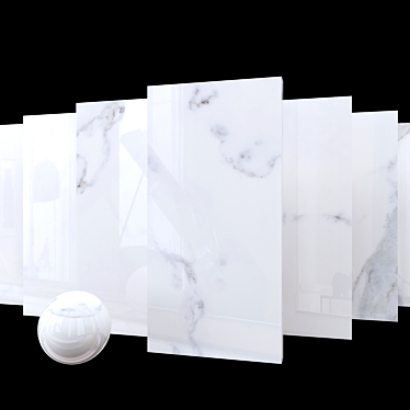 Classic Calacatta White Marble Set 3D model image 1 