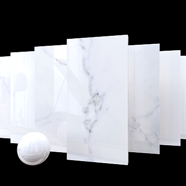 Classic Calacatta White Marble Set 3D model image 1 