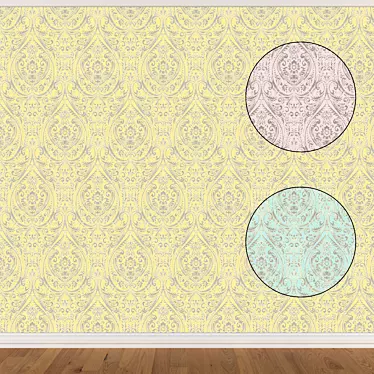 Seamless Wallpaper Set: Versatile 3-Color Collection 3D model image 1 