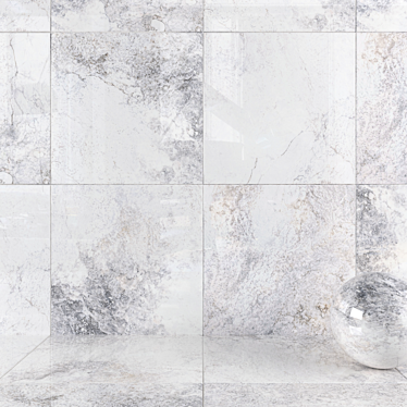 Elegant Bizantino Bianco Wall Tiles 3D model image 1 