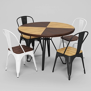 Modern Dining Table Set 3D model image 1 