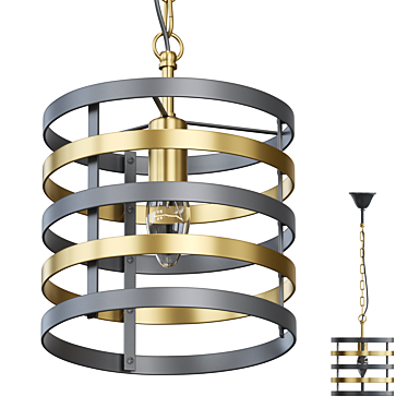 Elegant Metal Ring Pendant 3D model image 1 