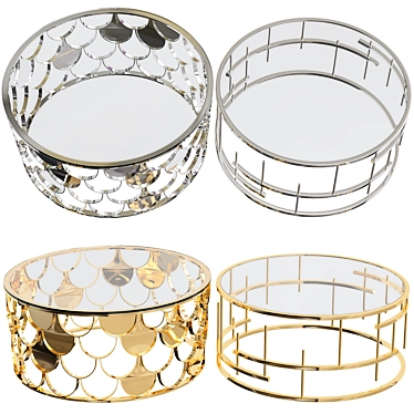 Elegant Gatsby Gold Coffee Table 3D model image 1 