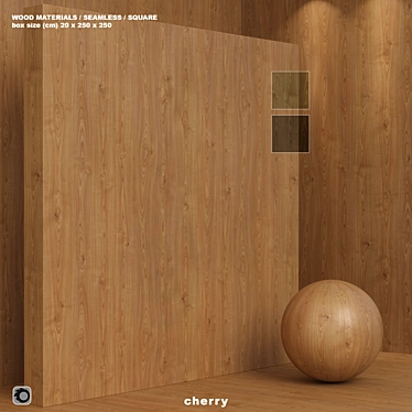 Cherry Wood Seamless Material Set 3D model image 1 