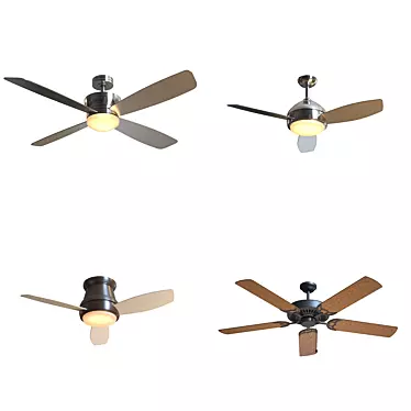 Sleek and Stylish RH Ceiling Fans 3D model image 1 