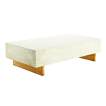 Savi Striped Inlay Coffee Table: Sleek and Stylish Design 3D model image 1 